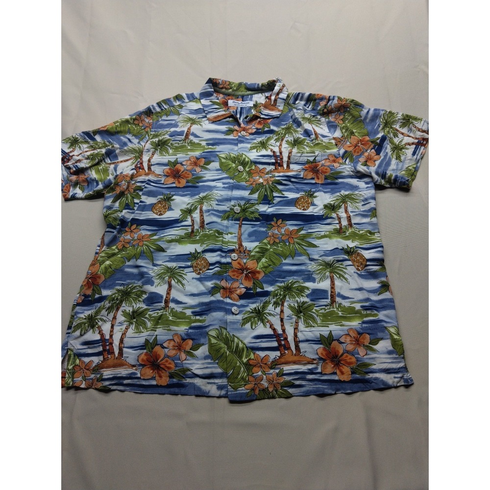 Tommy Bahama Veracruz Cay Hawaiian Palm Isles SS Camp Shirt Large
